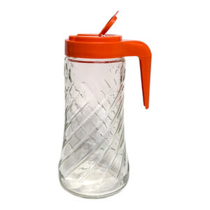 Vintage Tang Orange Drink Anchor Hocking Drinking Pitcher Swirl Glass 1 Qt